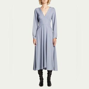 VINCE paneled V neck midi dress / size 6